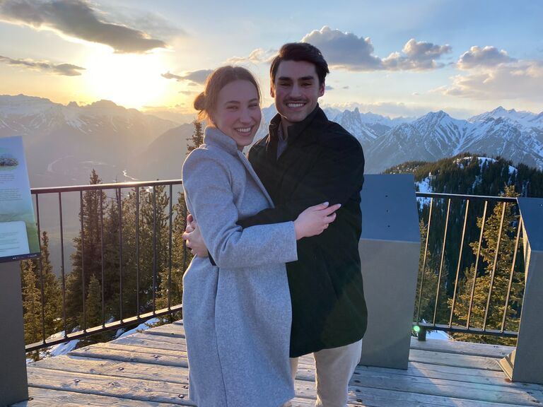 Nathan & Prism went up Sulfur Mountain at sunset where Nathan proposed IN GERMAN to Prism and she cried YES!
This was a special trip they went on with Nathan's parents (Michelle & Parry). 