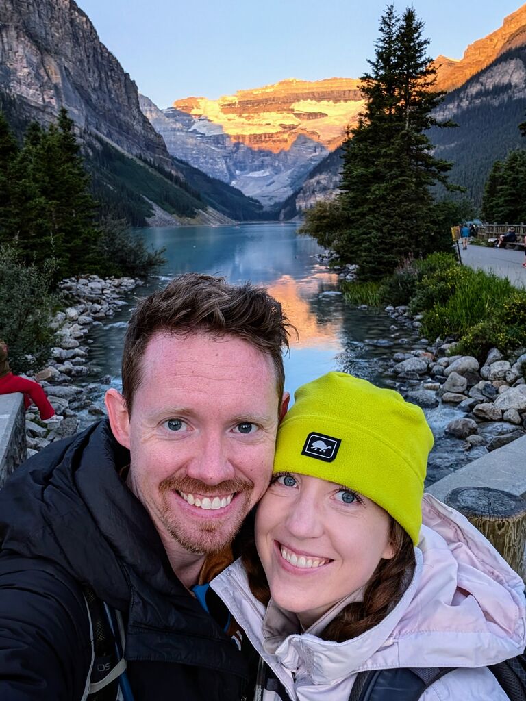 Sunrise start at Lake Louise in Banff National Park, Alberta.