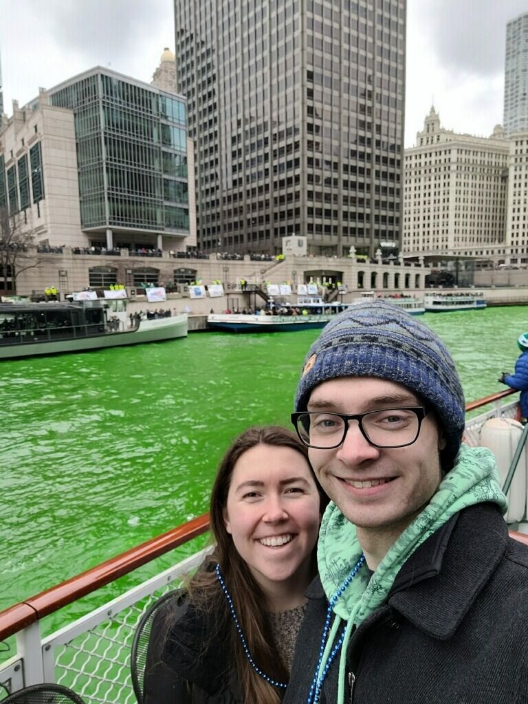 We went down to Chicago for Colin's birthday and got to see the river dyed green! We love traveling together!