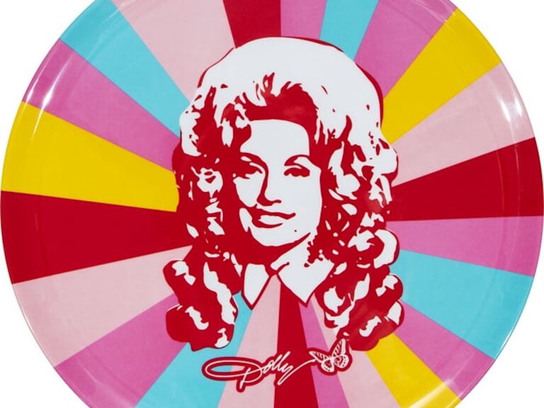 Dolly Parton 14" Round Multi-Color Melamine Serving Tray