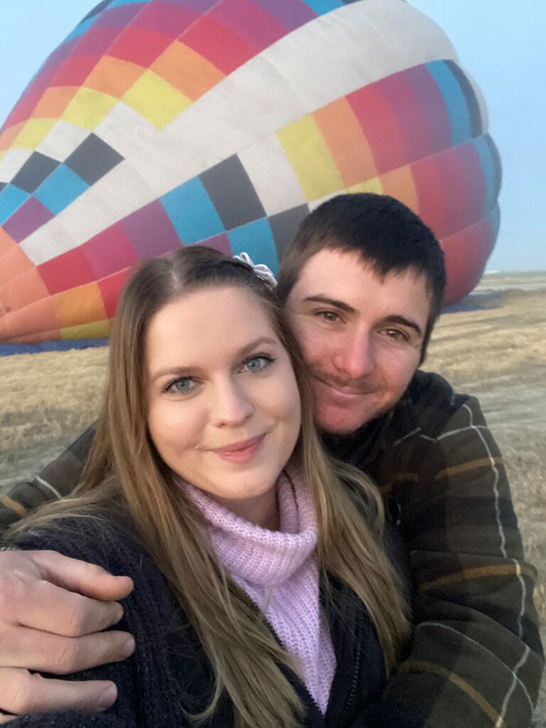Going in a hot air balloon together for the first time!