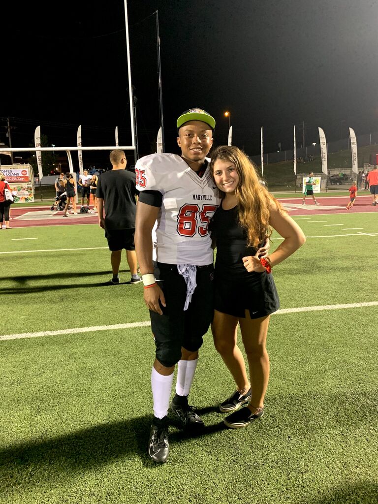 Matthew and Gabrielle met through mutual friends and actually were friends for a year before dating. Matthew was a junior and Gabrielle was a sophomore the August they began dating. 
