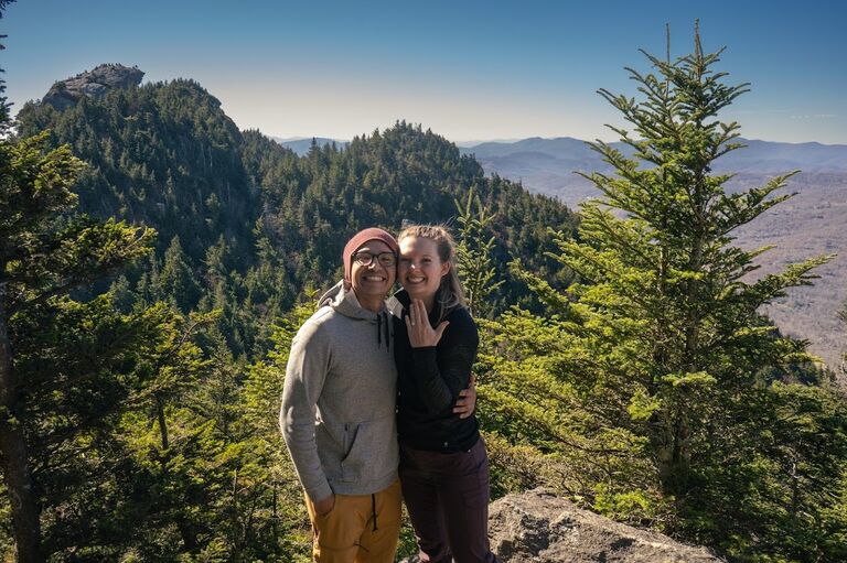 BEST. DAY. EVER!!
Jacob proposed at Grandfather Mountain in North Carolina. He literally proposed at the top of the mountain and it was perfect.