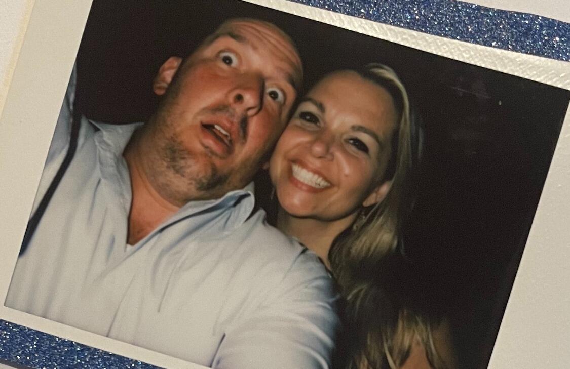 Kristin and CJ's wedding - what a better way to celebrate Rene's 35th birthday!