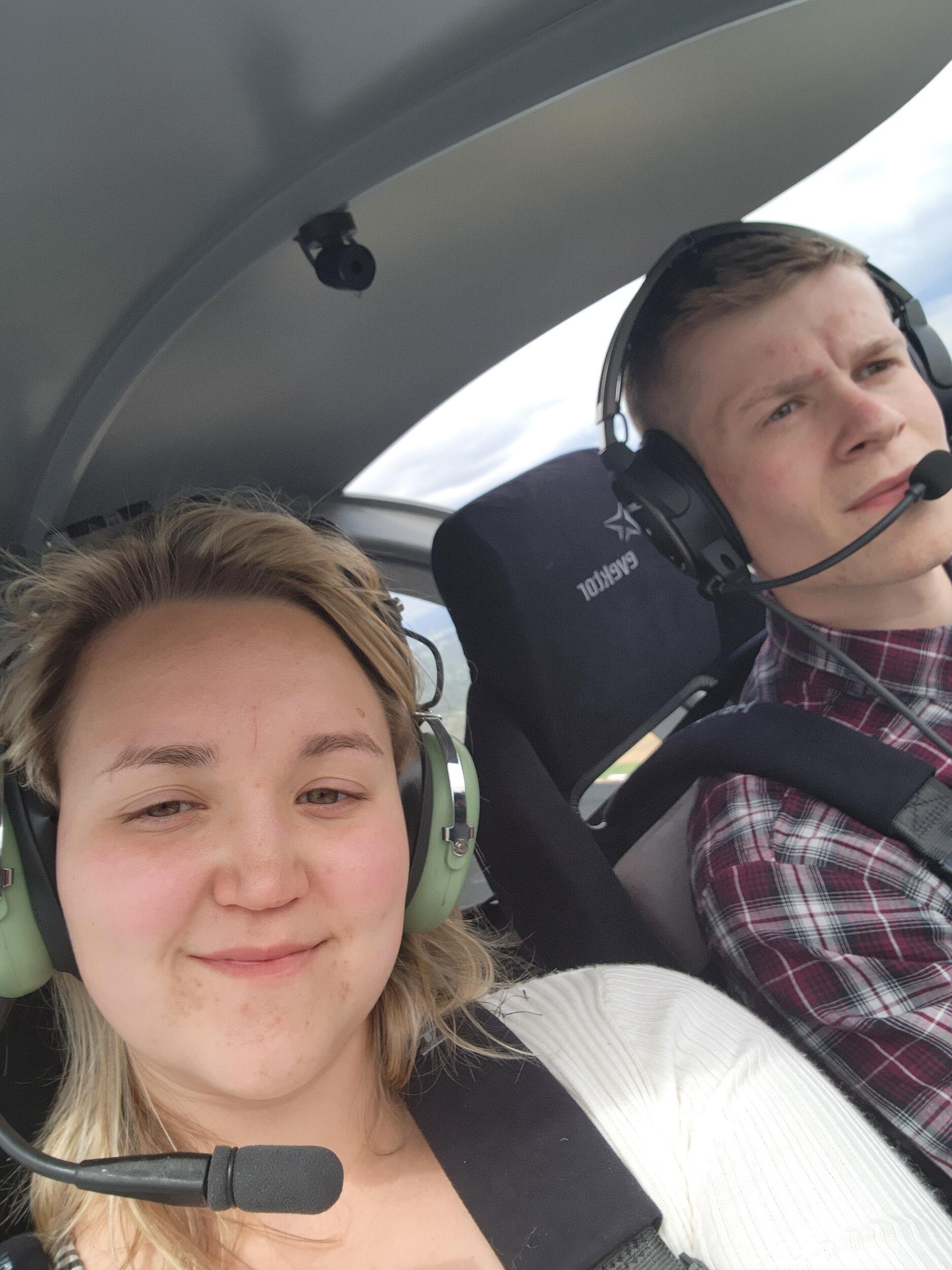 Kevin takes Emily flying for the first time around Columbus.
