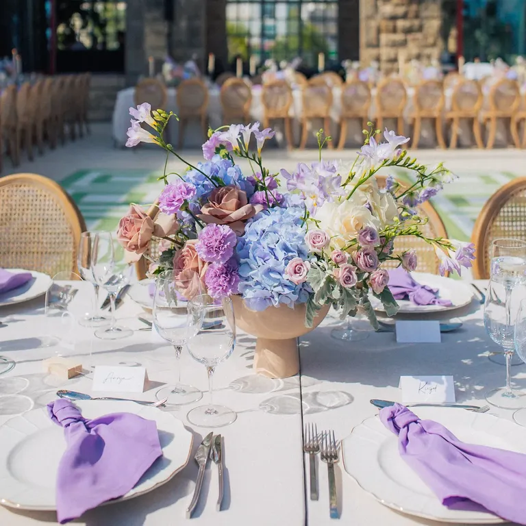 Multicolored floral centerpieces, taylor swift themed wedding 