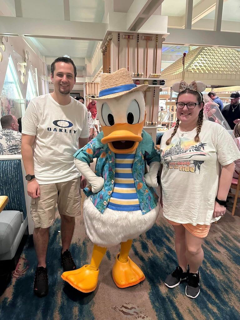 Having breakfast at Cape May Café at Walt Disney World!
