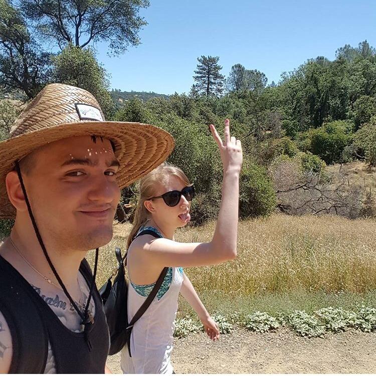 First hiking trip in to Hidden Falls (and also our first photo together!)