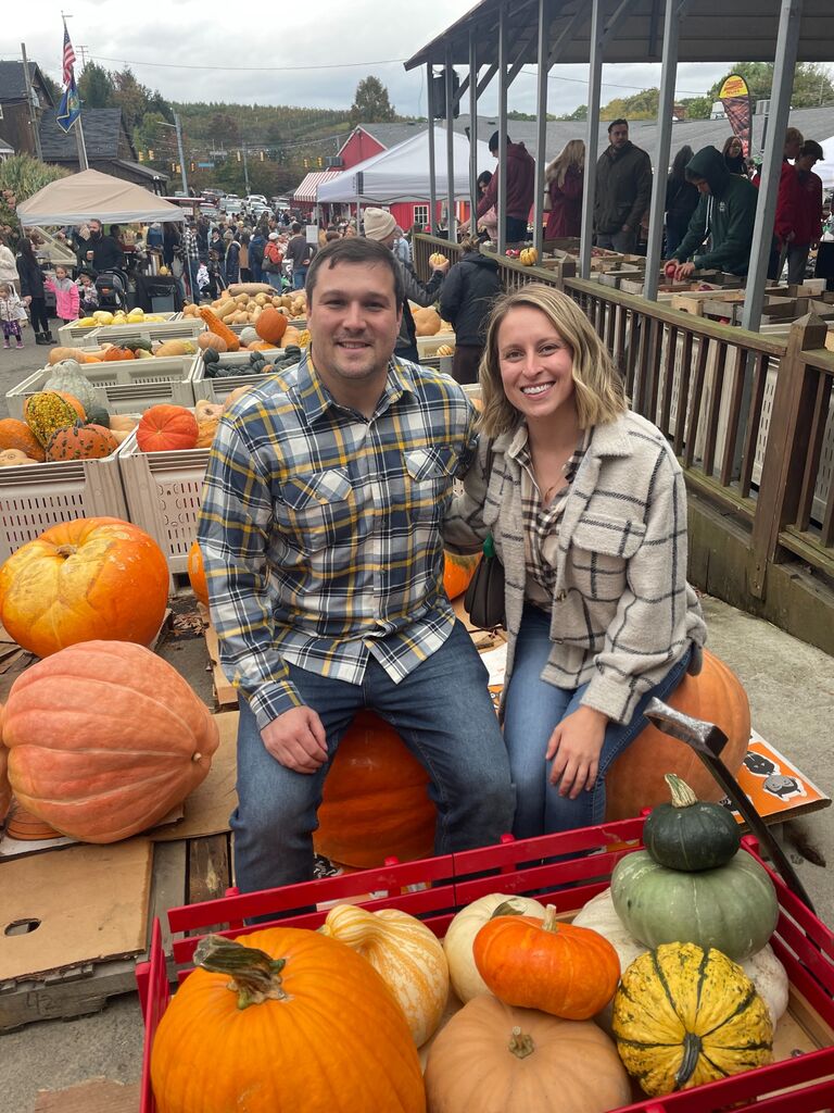 A day at the pumpkin patch near where Steph grew up. Every year Logan pretends he doesn't like going, but you will always see him enjoying the hayride, finding all the fall treats to eat, and meticulously scoping out the perfect pumpkin to bring home. 