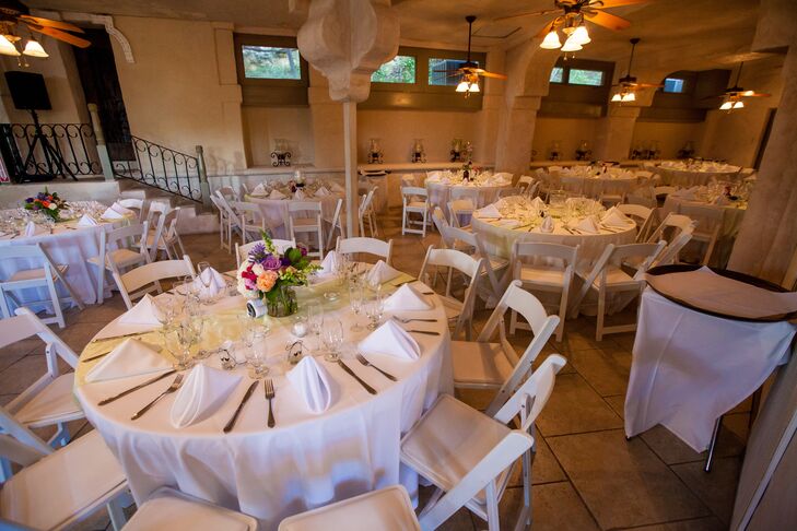 Orange And Purple Vintage Reception Decor