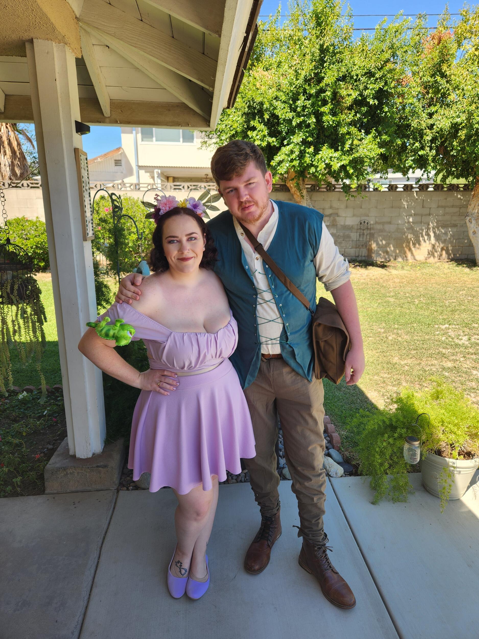 The two also attended Oogie Boogie Bash at California Adventure dressed as Rapunzel and Flynn Rider.