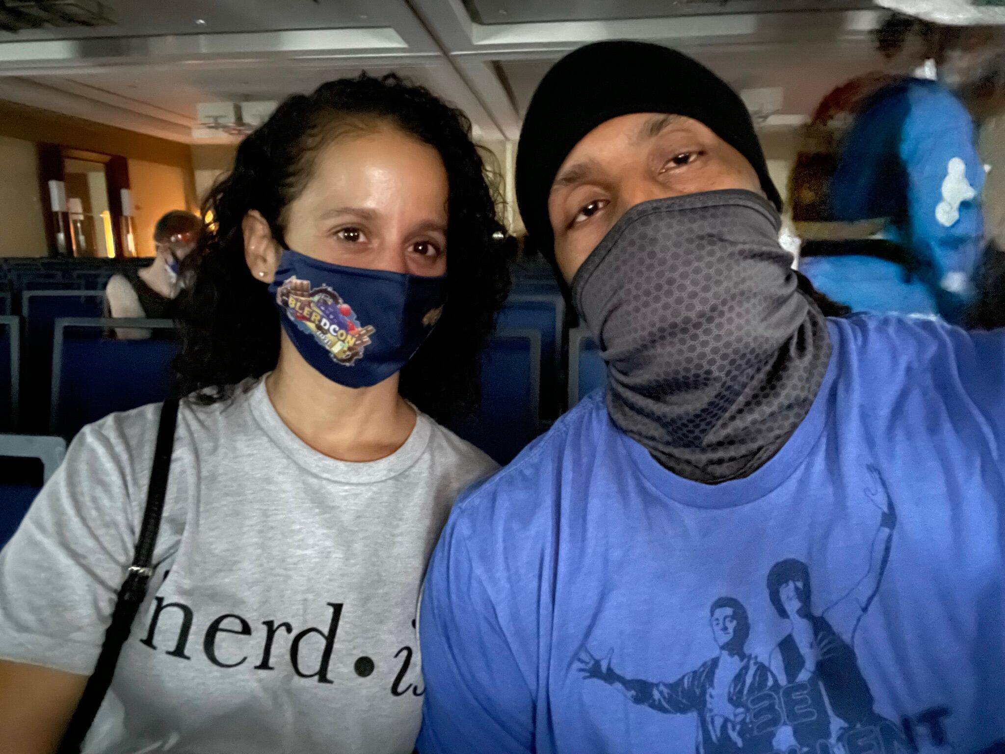 Blerdcon:  Watching an anime event.  Clearly this is Noralis supporting her nerdy boyfriend.