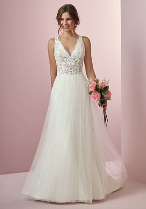 a line lace top wedding dress