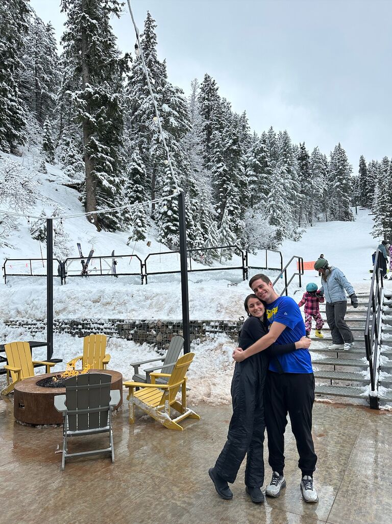 First time skiing.