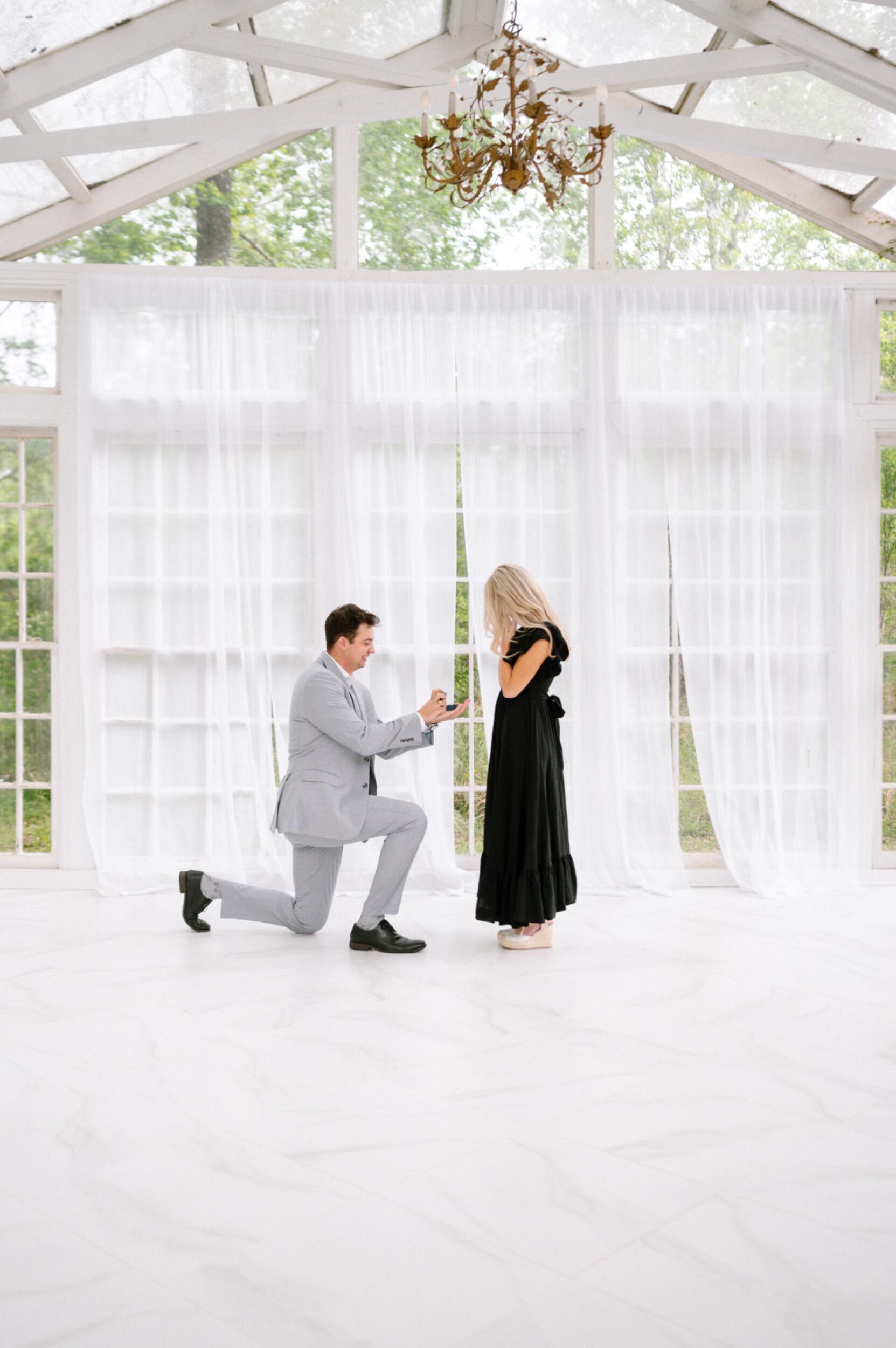 And then, the best day of our lives. 
 
My sister, Tracy, and Lizzie and I were headed up to “meet the boys for John’s birthday lunch” after their round of golf. Little did I know, the boys never played golf, and we were not going to lunch. We turn down a gravel road and I see Kai standing in a suit looking so handsome (and a little nervous). From there, we laughed, cried, and celebrated all day with friends and family! 