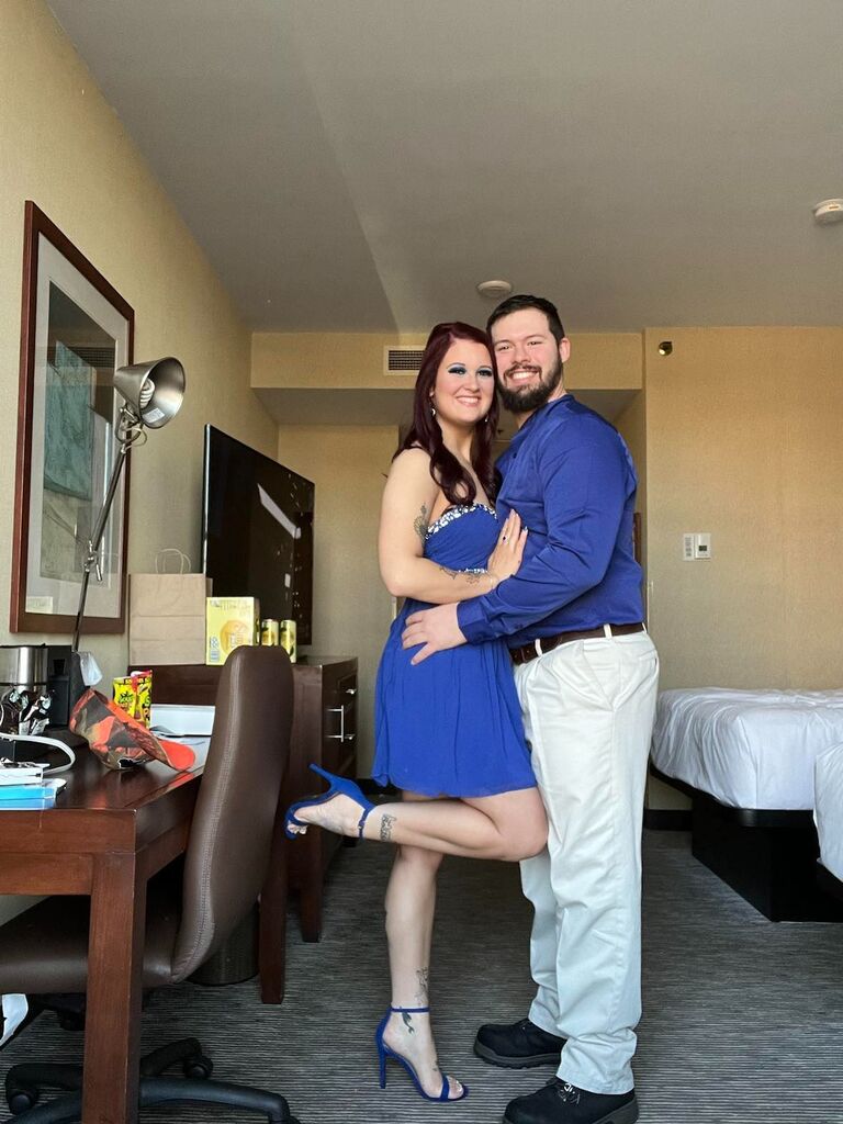 The grooms company winter bash! 

Fun Fact: the groom used the fact they did a Tik Tok together for this bash as an easy way to get the bride to do a TikTok in order to record her reaction when they get engaged just 2 months later!