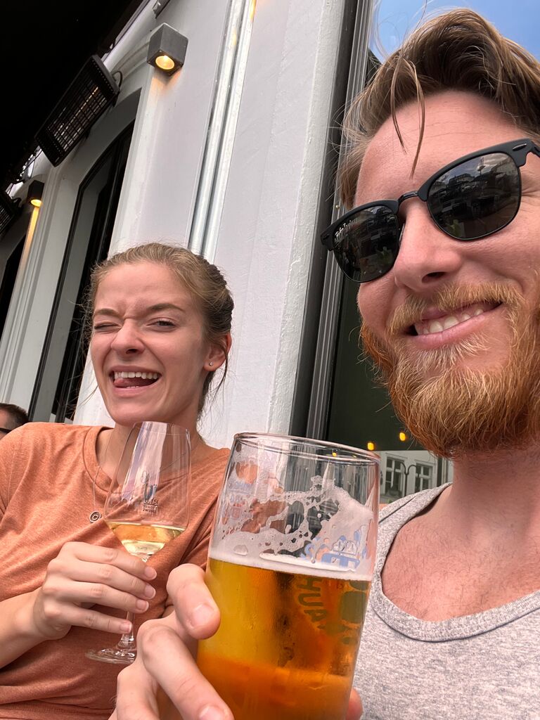 Our favorite hobby, drinking Deutsch Wein und Bier.
Trier, Germany.
