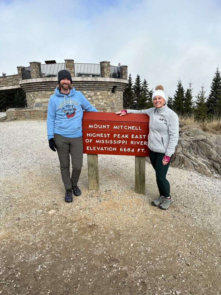 Marriage is about many things. At some point, you cross mountains and valleys together. Yeah, we do that. But we also like to climb real mountains together. This happens to be one of our favorites in North Carolina.