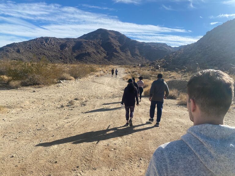 Bryce got to spend the Christmas season with Marlene's family. It was beautiful to see the way that he got along with everyone. This is a photo of the couple hiking with Marlene's large immediate family.