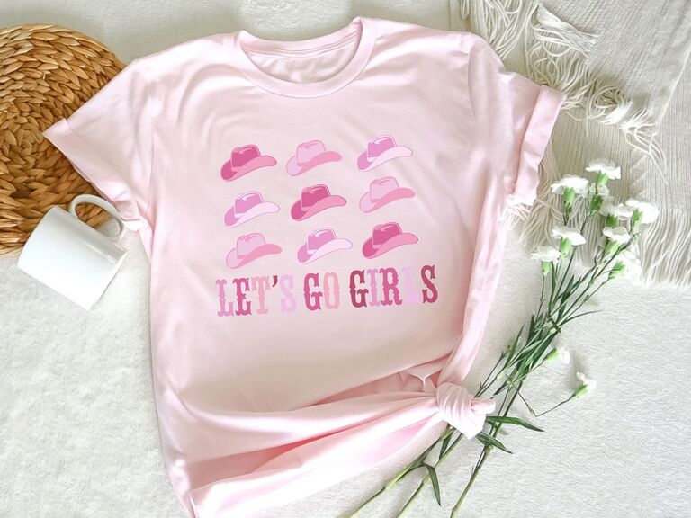 Let's Go Girls Shania Twain bachelorette shirt in pink