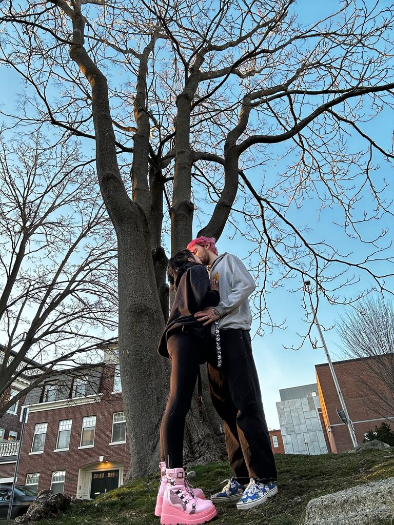 Carved our initials into this tree in Salem, MA