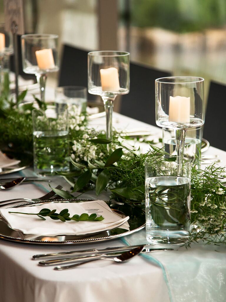 wedding table arrangements with candles