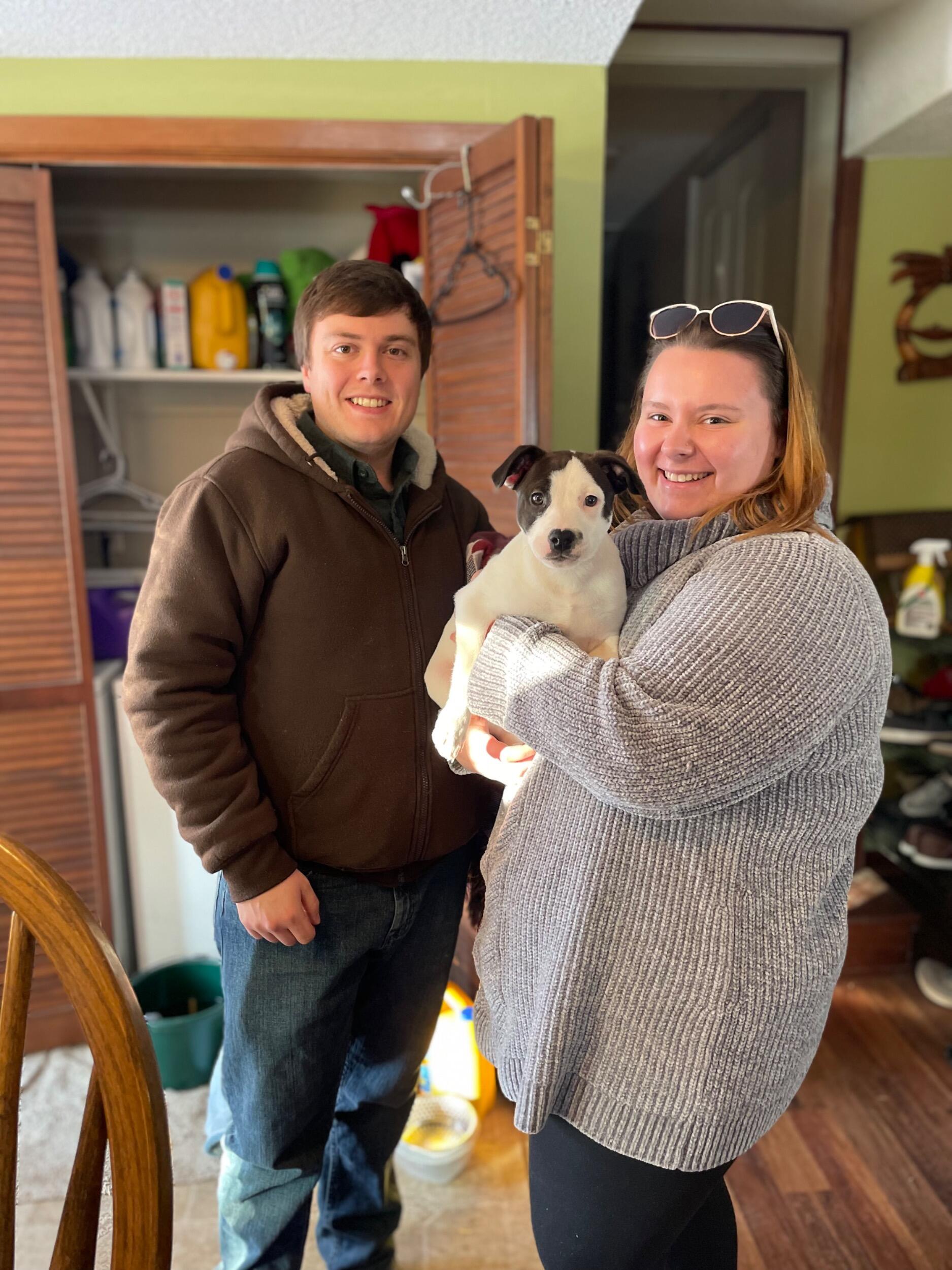 The day we adopted our amazing dog, Hemi, at 8 weeks old.