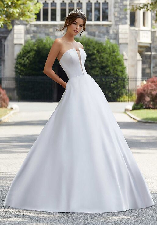 mori lee satin wedding dress