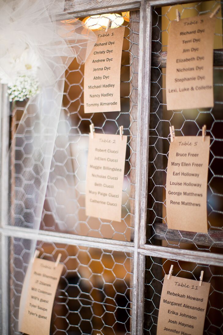 Wedding Seating Chart Clothespins