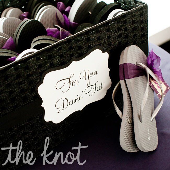 purple flip flops for wedding