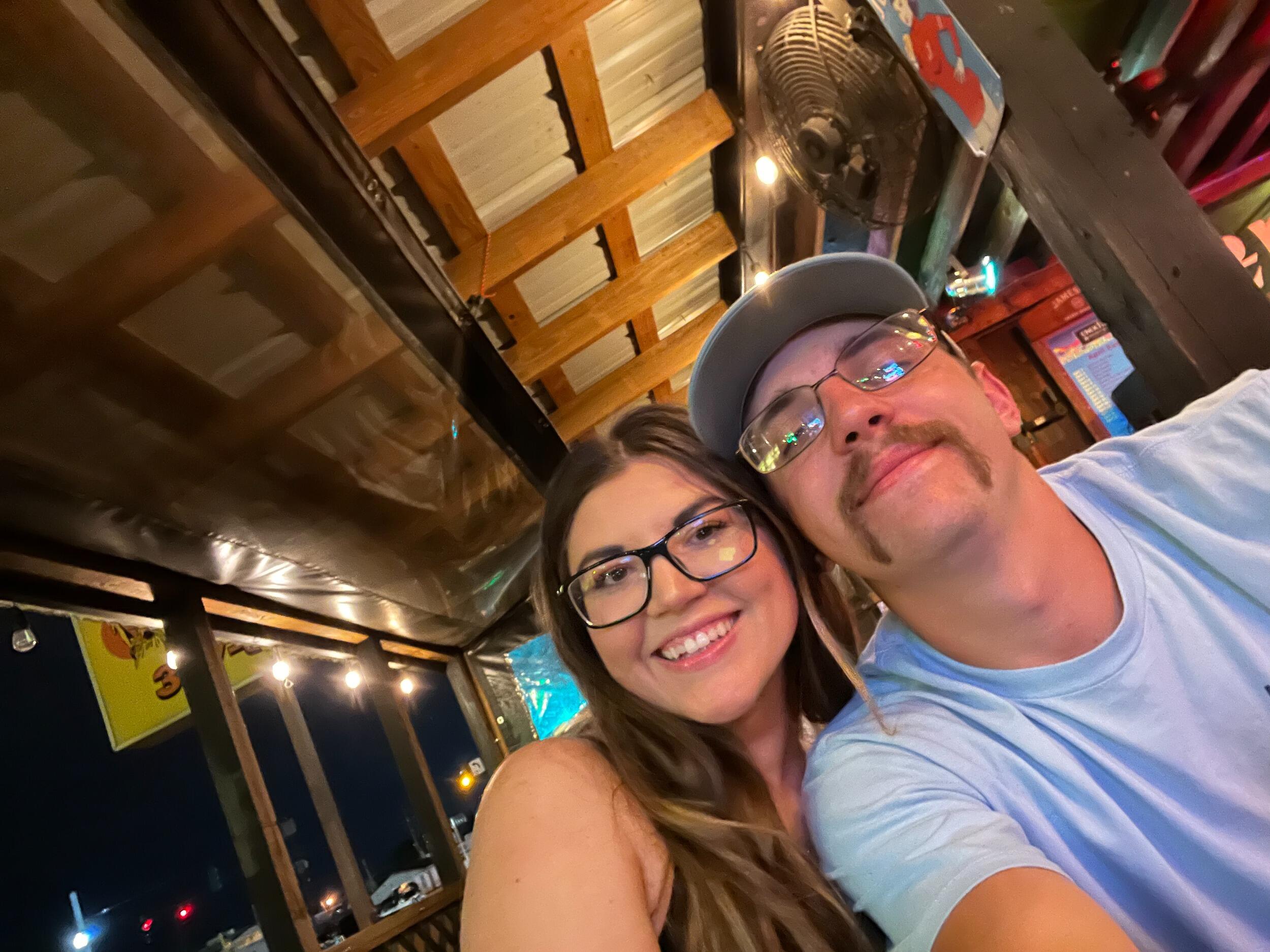Our first date in Monroe. Took him to all of my favorite places. Flying Heart, Planter's, and Enoch's. 