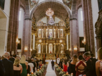 Catholic mass wedding ceremony in Mexico