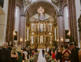 Catholic mass wedding ceremony in Mexico