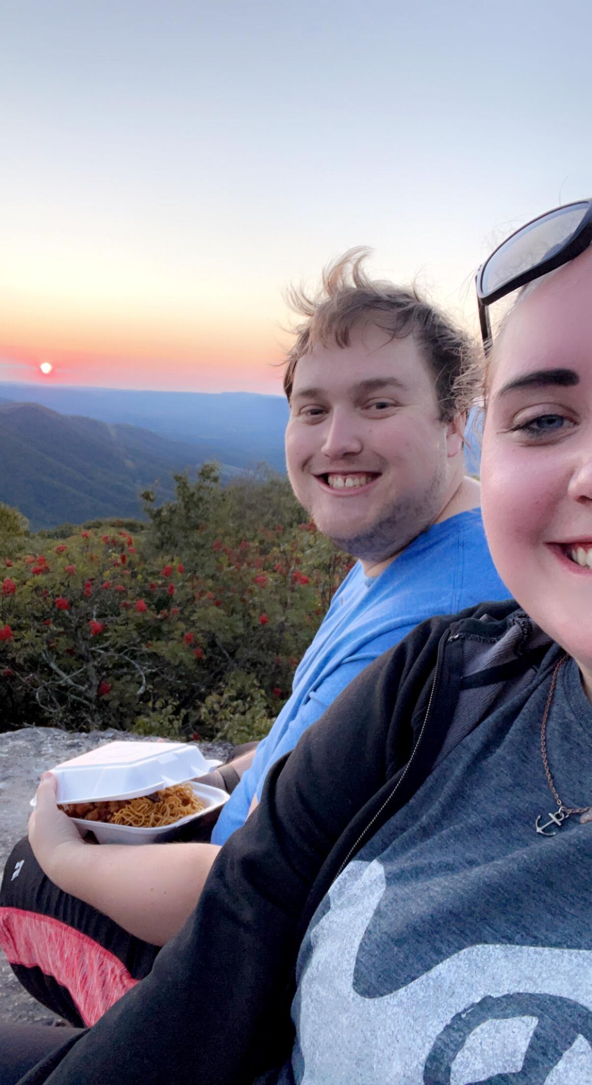 They picked up Panda Express then they did a small hike then ate our food at sunset! Sarah almost died from lack of air.