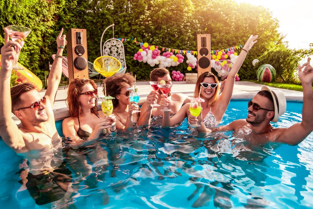 Beach party at the pool