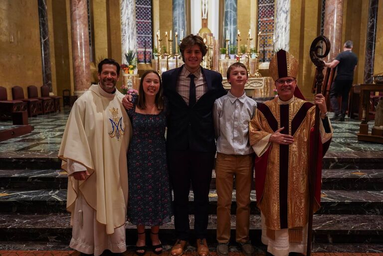 On the Easter vigil, Charlie got baptized and confirmed into the Catholic church. He feels...