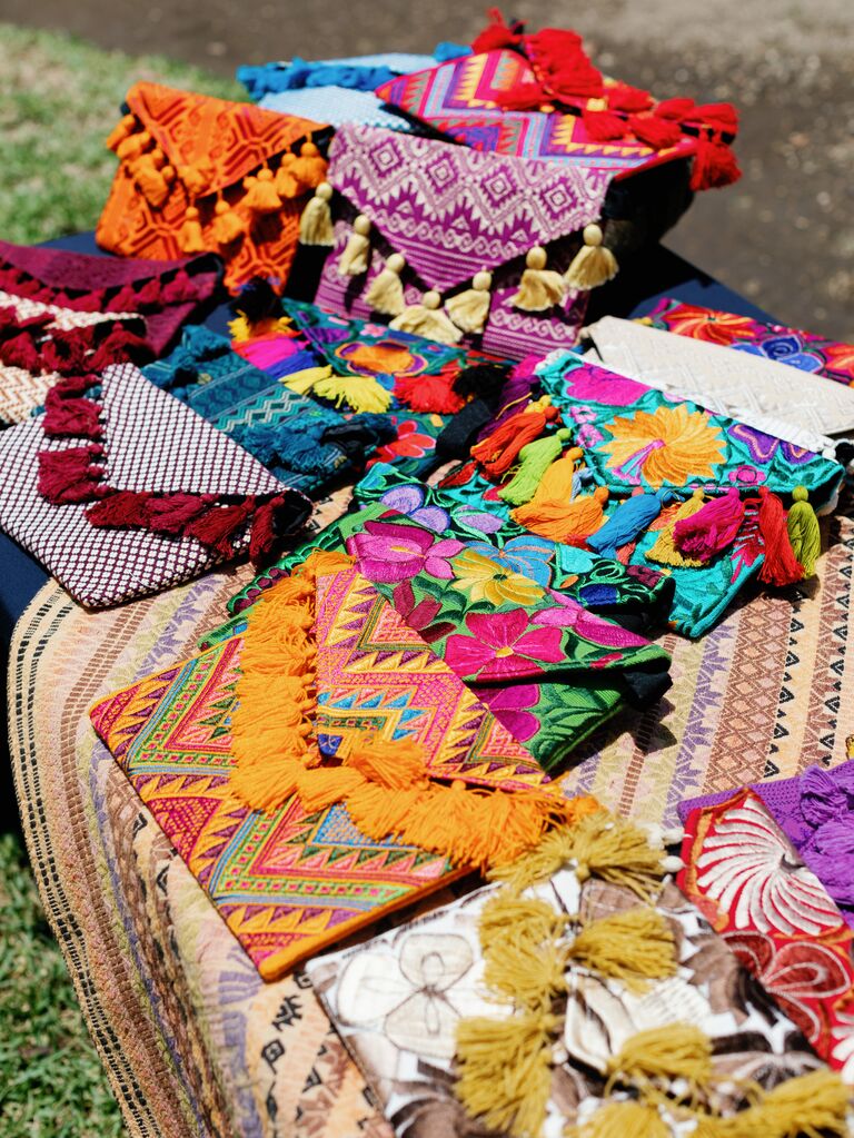 Colorful artisan purses in Antigua, Guatemala