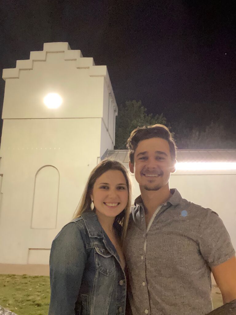 The first date! Tyler was at Baylor in Waco and I (Jennah) was at UMHB in Belton! I met him in Waco where he took me to Baris, a local Italian restaurant in Waco. After dinner, he took me to the Waco Suspension Bridge and we walked around talking for hours. We both immediately felt a strong connection to each other :) 