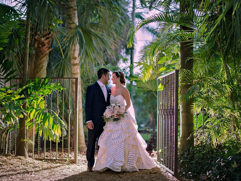 A wedding photoshoot outside at The Cooper Estate in Redland, Florida