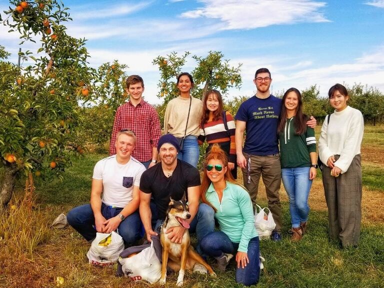 Showing John the joys of apple picking and hanging out with amazing friends