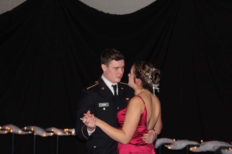 Carnival ball, he wore his dress uniform to make me feel like a princess.