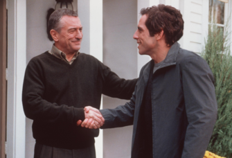 Still from "Meet the Parents" movie with Ben Stiller and Robert De Niro