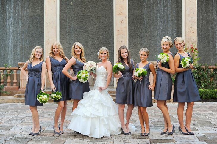 dark gray bridesmaid dresses