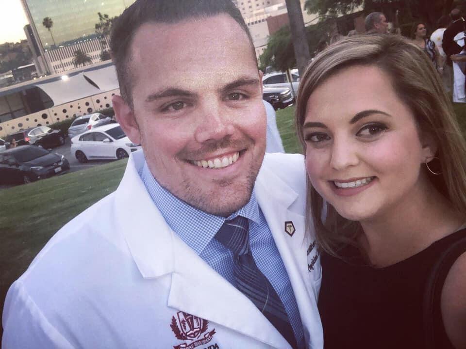 Celebrating Matt's white coat ceremony!