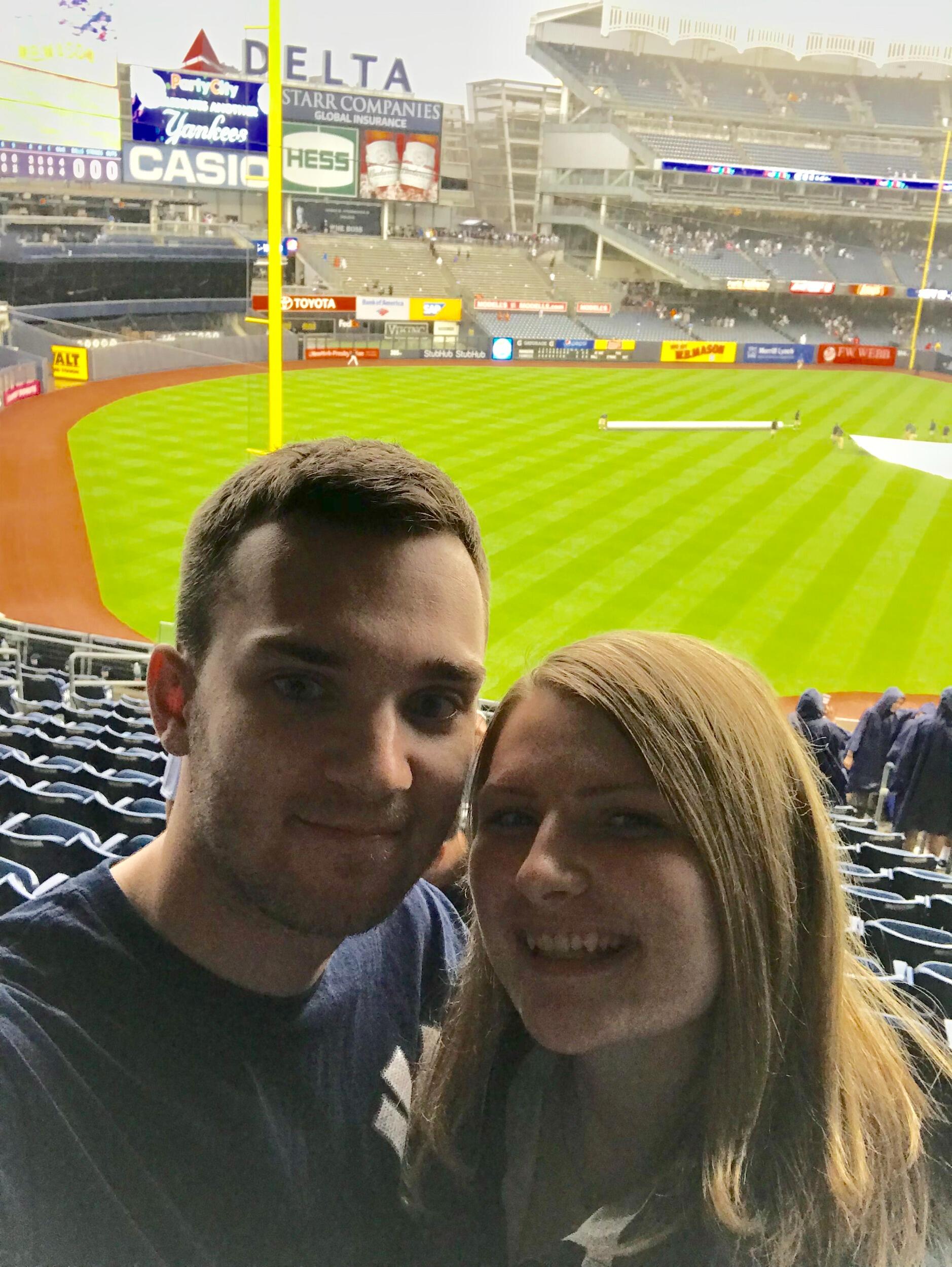 Our first Yankees game together (it was against the Texas Rangers, they won!)