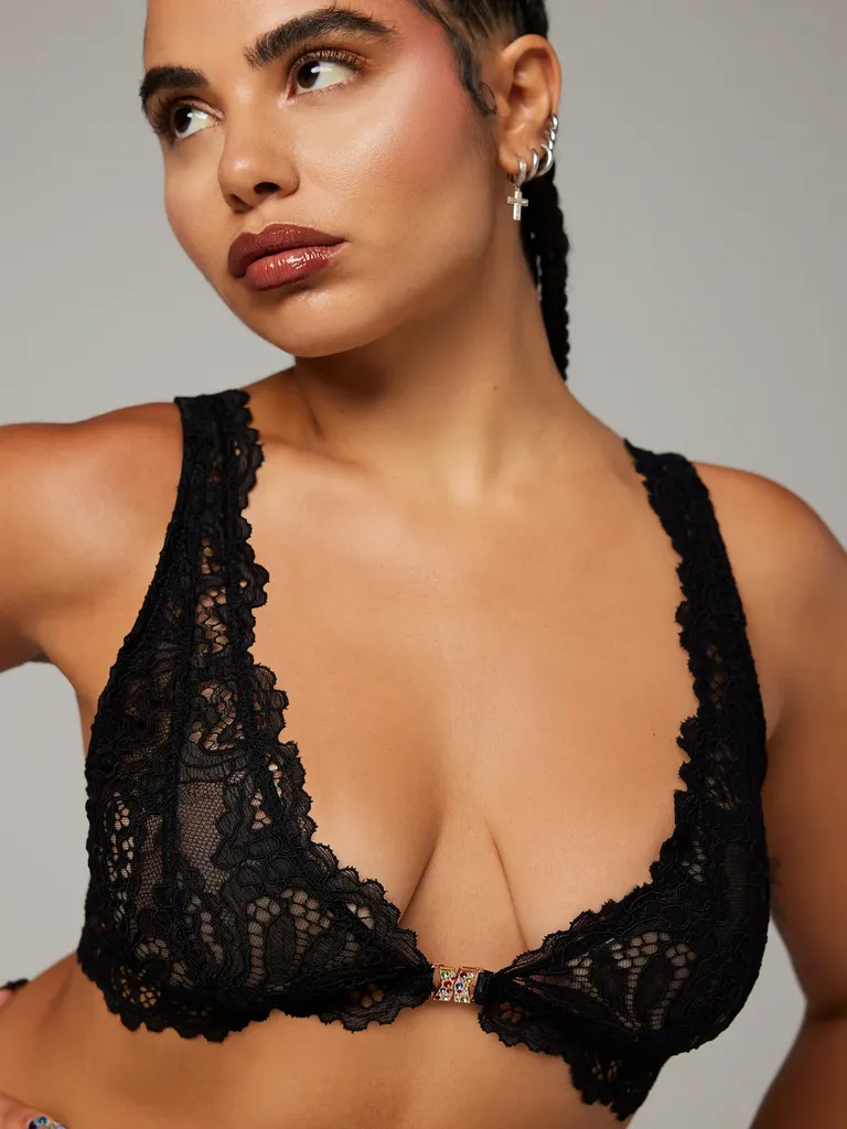 Premium Photo  Beauty portrait of beautiful black woman wearing lingerie  underwear