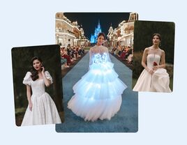 Three Disney-inspired wedding dresses