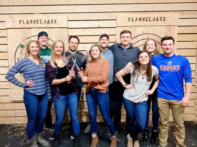 Just chucking some axes with friends
