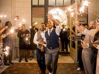 Arkansas wedding sparkler sendoff in Little Rock, AR