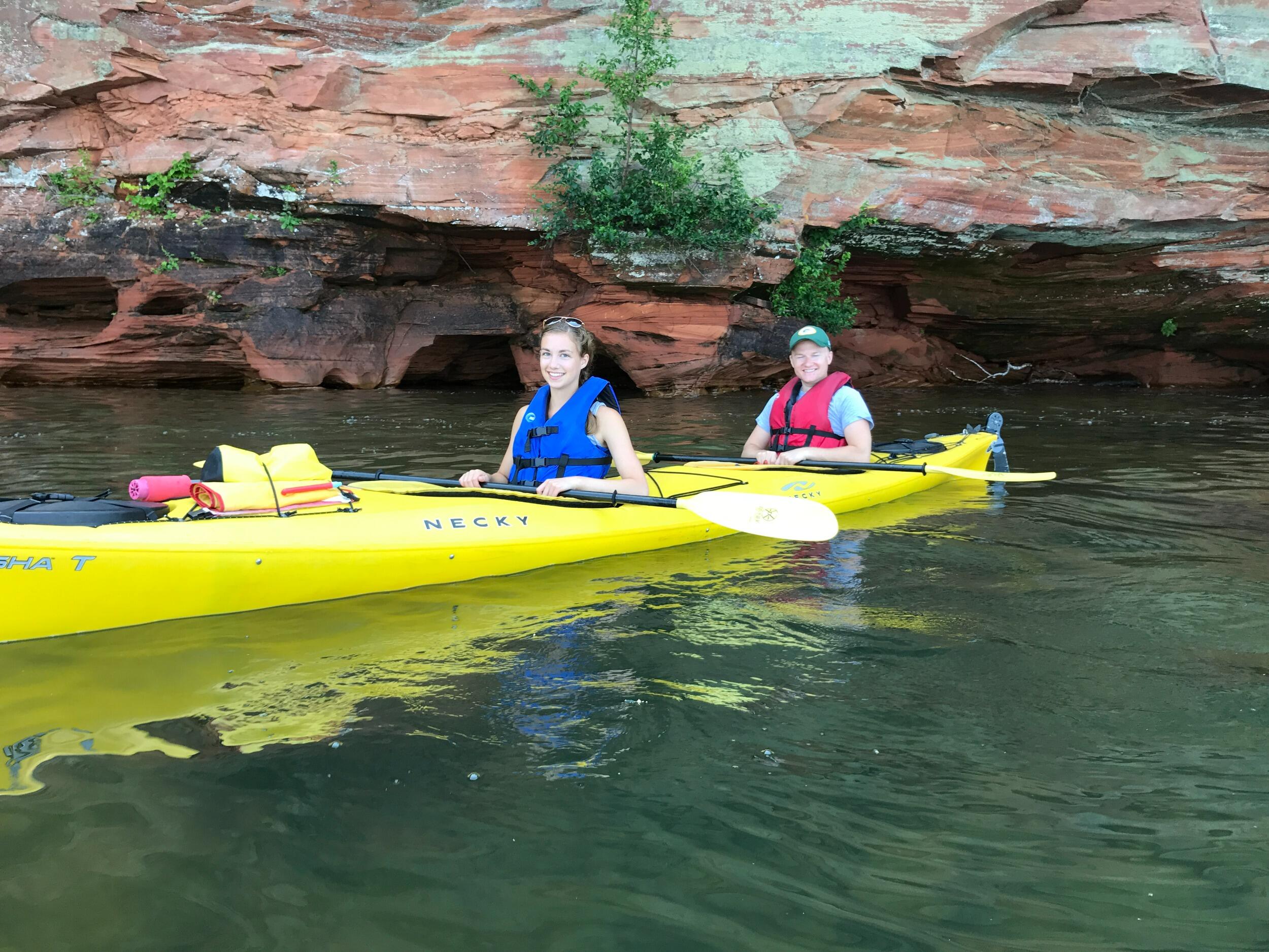 The first of many camping trips, we ventured up to the Apostle Islands and kayaked through sea caves!